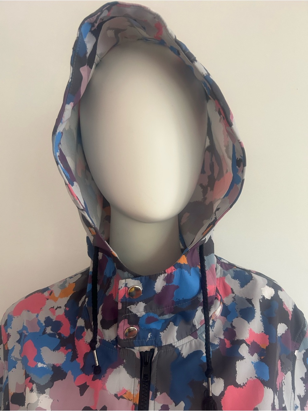 Abstract Print Drawstring Windbreaker - Multicolor - Picture 2 of 9